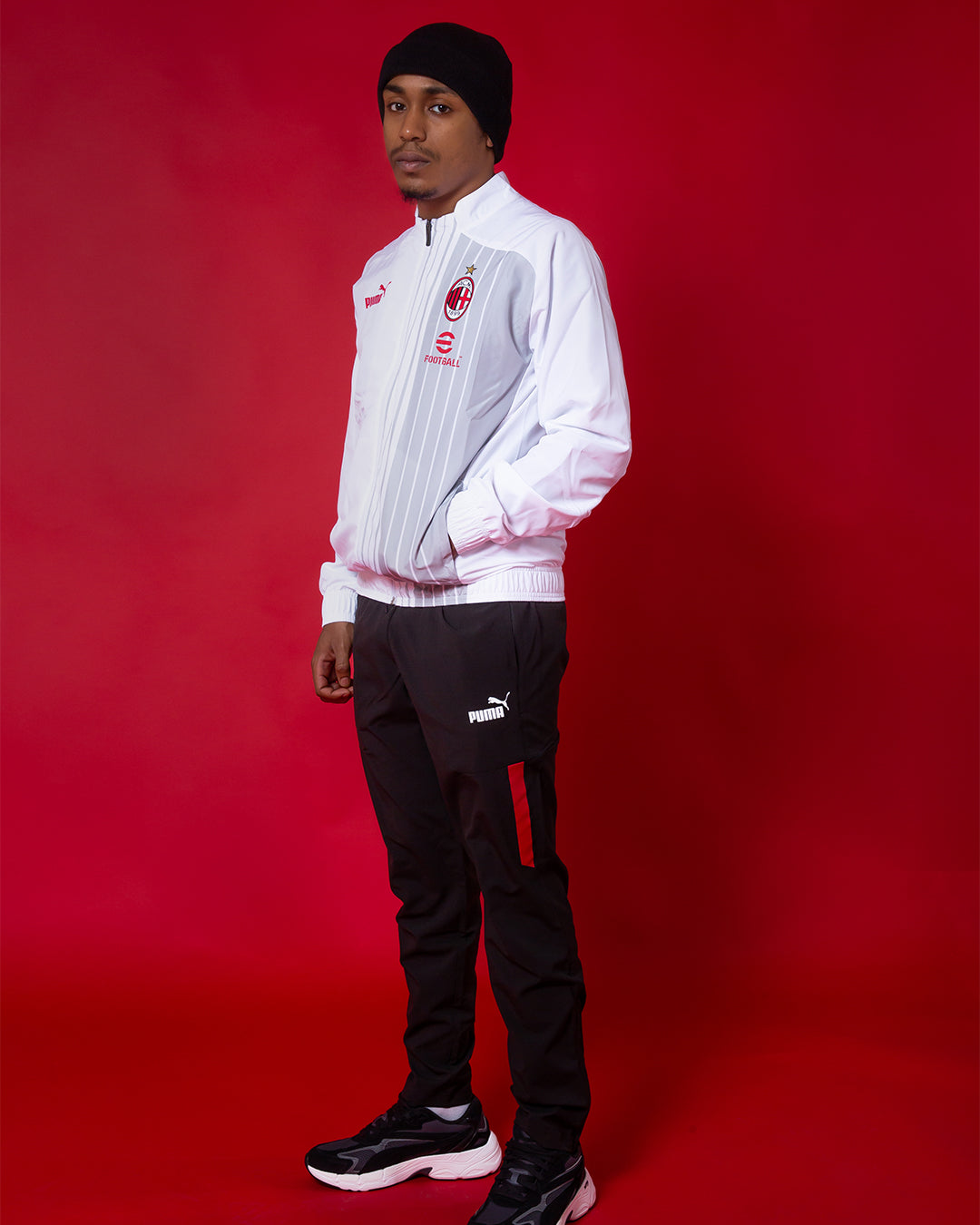 Pantalones de chándal del AC Milan - Negro/Rojo/Blanco