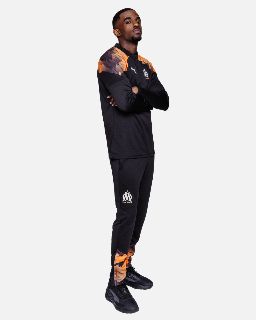 Pantalon d'entrainement OM - Noir/Orange