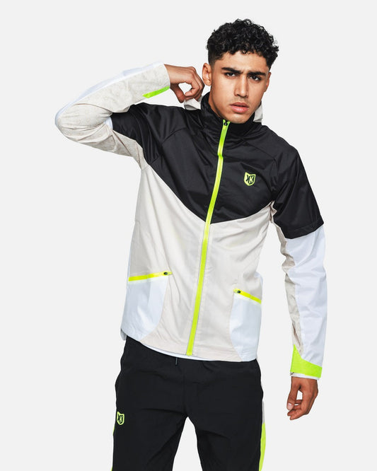Chaqueta cortavientos FK AWK II - Negro/Beige/Amarillo