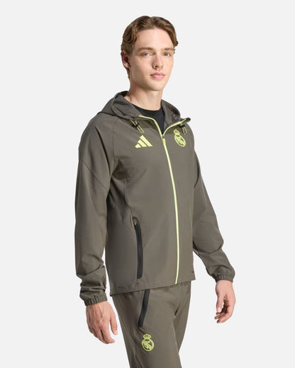 Veste de survêtement Real Madrid 2025/2026 - Kaki