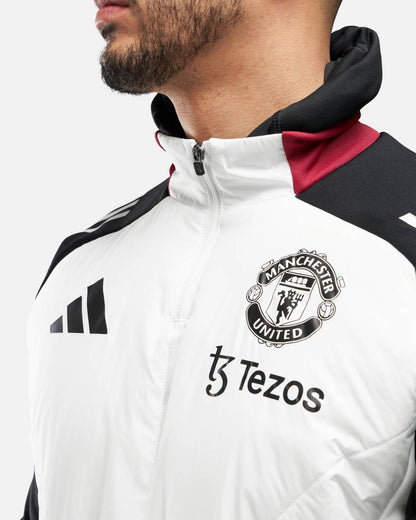 Camiseta con pasamontañas integrado del Manchester United 2024/2025 - Blanco/Negro/Rojo