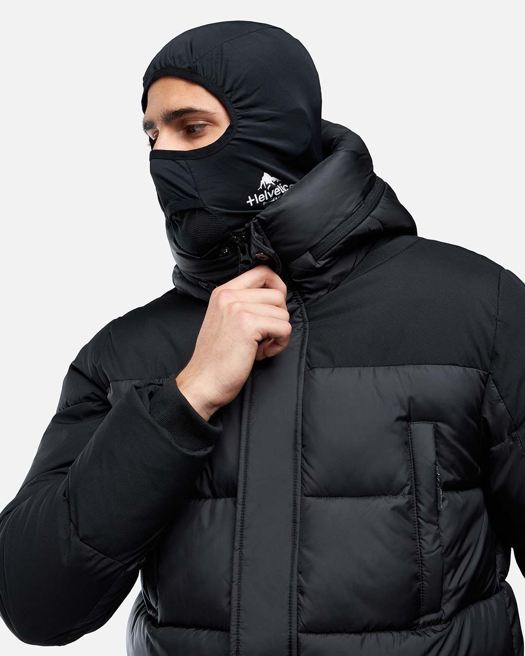 Chaqueta de plumas Helvetica Ricky 2 con capucha integrada - Negra