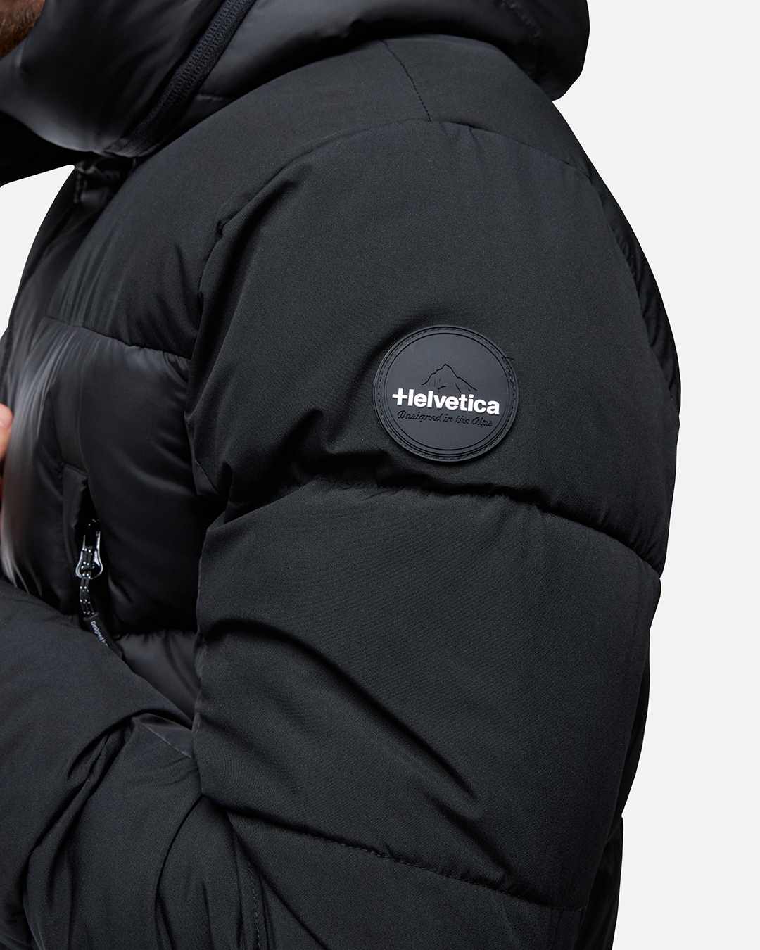 Chaqueta de plumas Helvetica Ricky 2 con capucha integrada - Negra