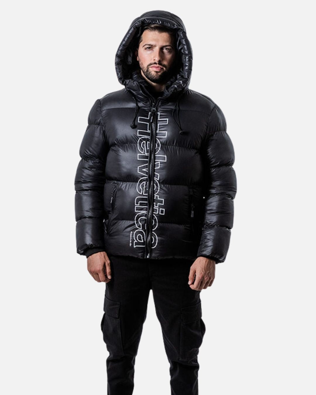 Chaqueta de plumas Helvetica Silver 2 - Negra