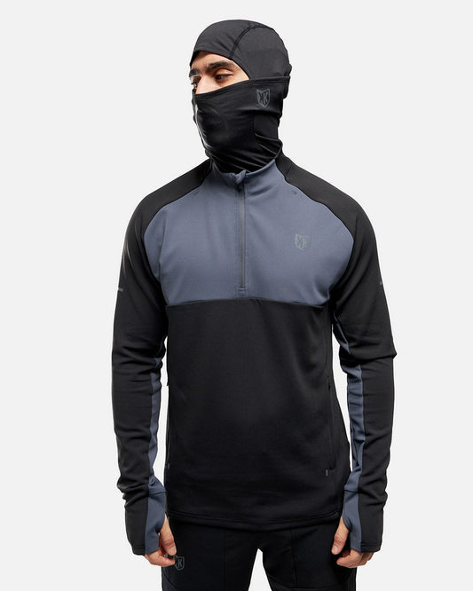 Chaqueta FK Rocks II con media cremallera y capucha integrada - Negro/Gris