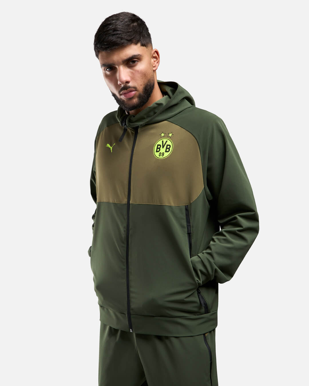 Veste de survêtement Dortmund Tech 2024/2025 - Kaki