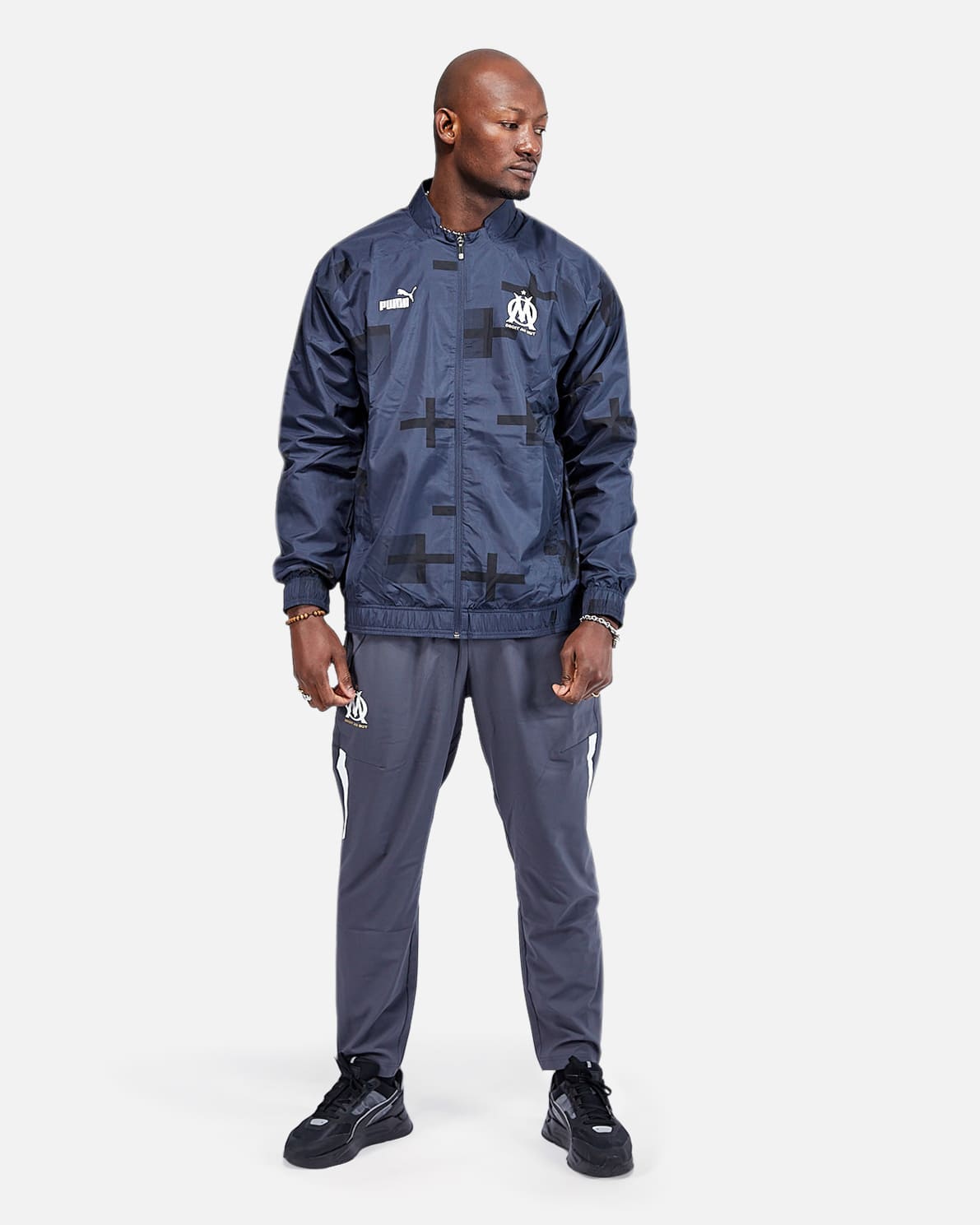 Chaqueta deportiva del Olympique de Marseille (OM) - Azul/Negro/Blanco