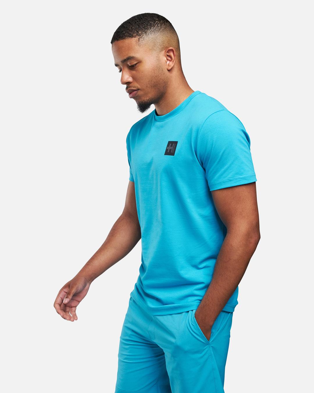 T-shirt Helvetica Foster - Bleu