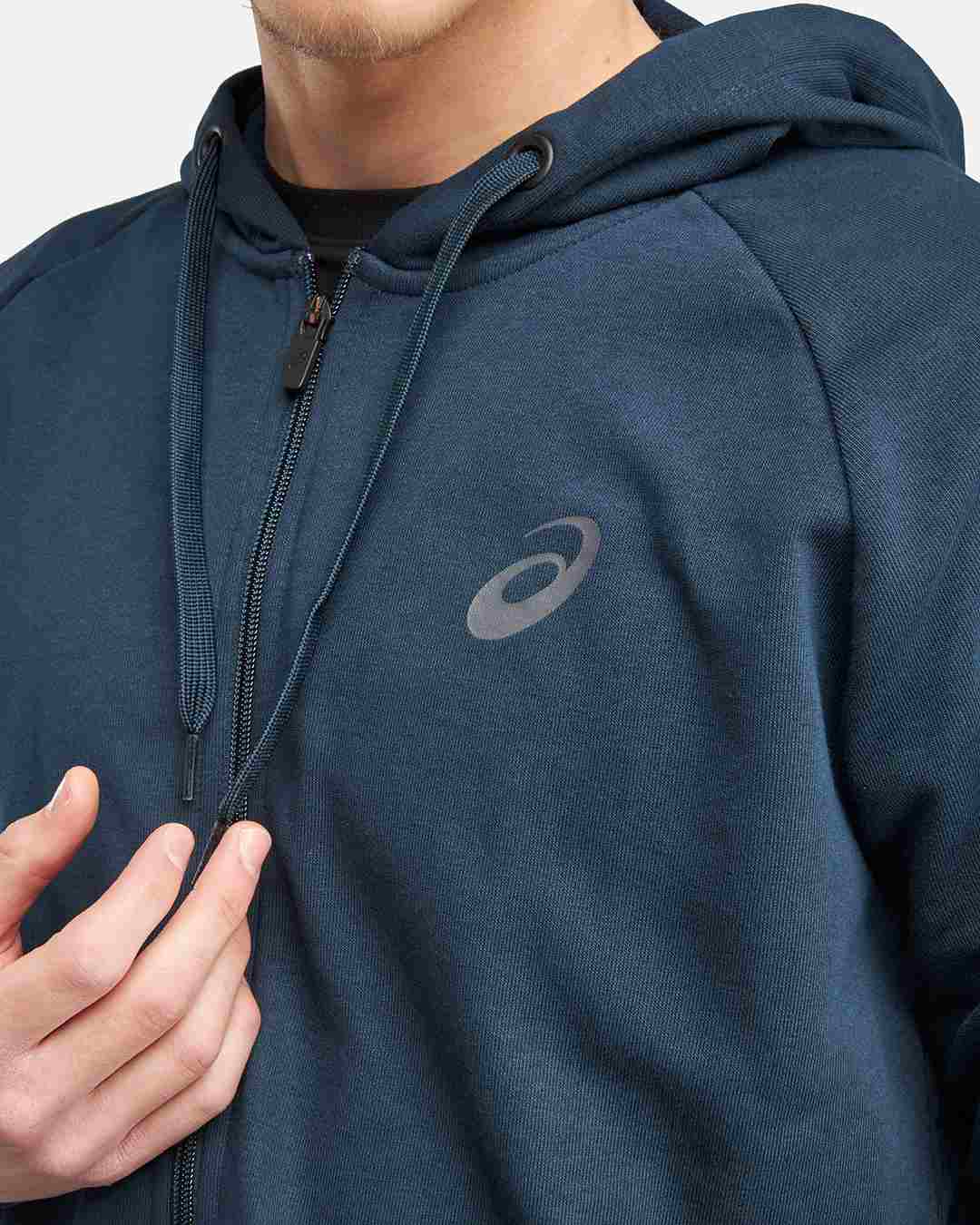 Chaqueta con capucha Big Asics FZ - Azul/Gris