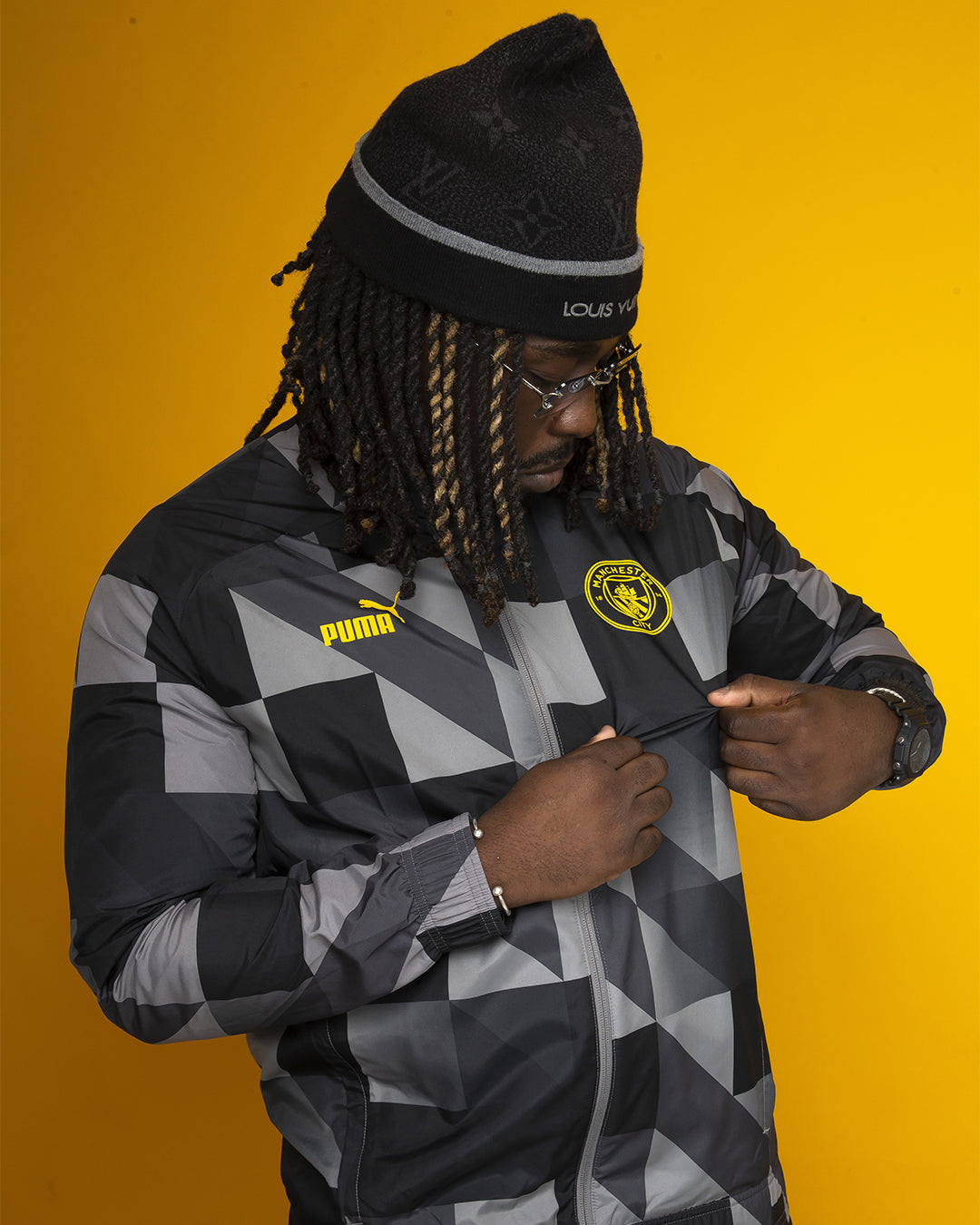 Chaqueta deportiva del Manchester City - Negro/Gris/Amarillo