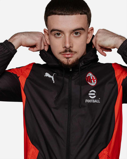Chaqueta deportiva del AC Milan - Negro/Rojo