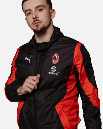 Chaqueta deportiva del AC Milan - Negro/Rojo