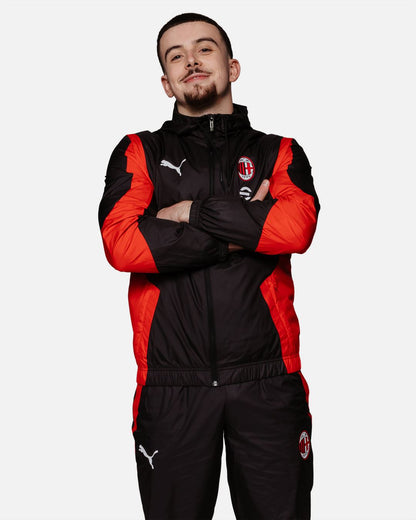Chaqueta deportiva del AC Milan - Negro/Rojo