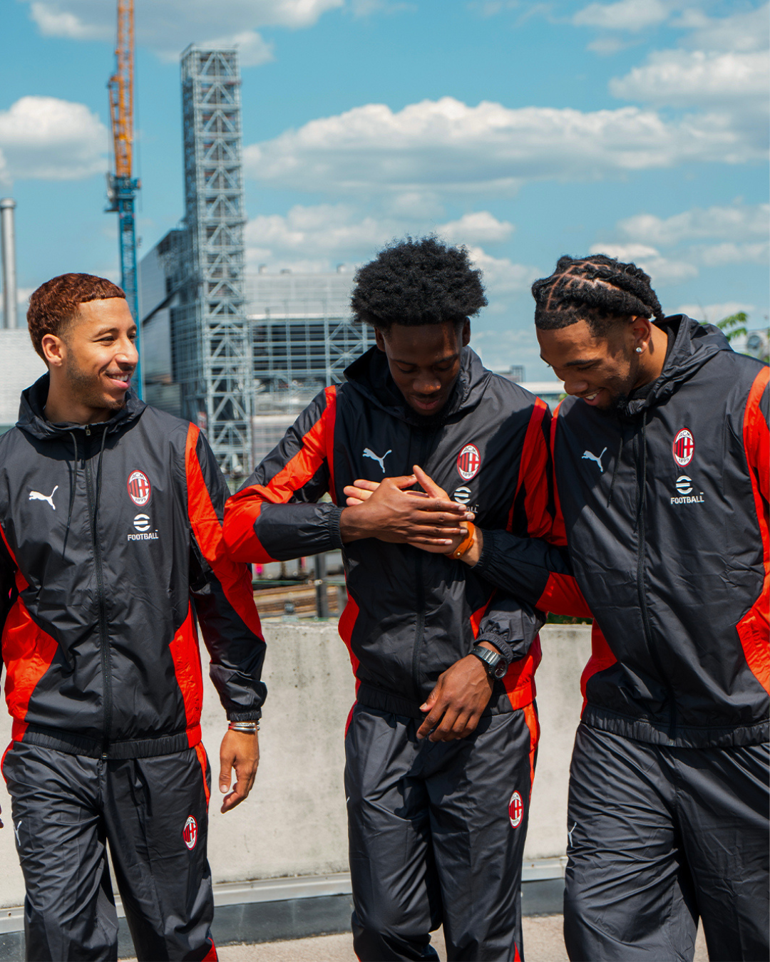 Chaqueta deportiva del AC Milan - Negro/Rojo