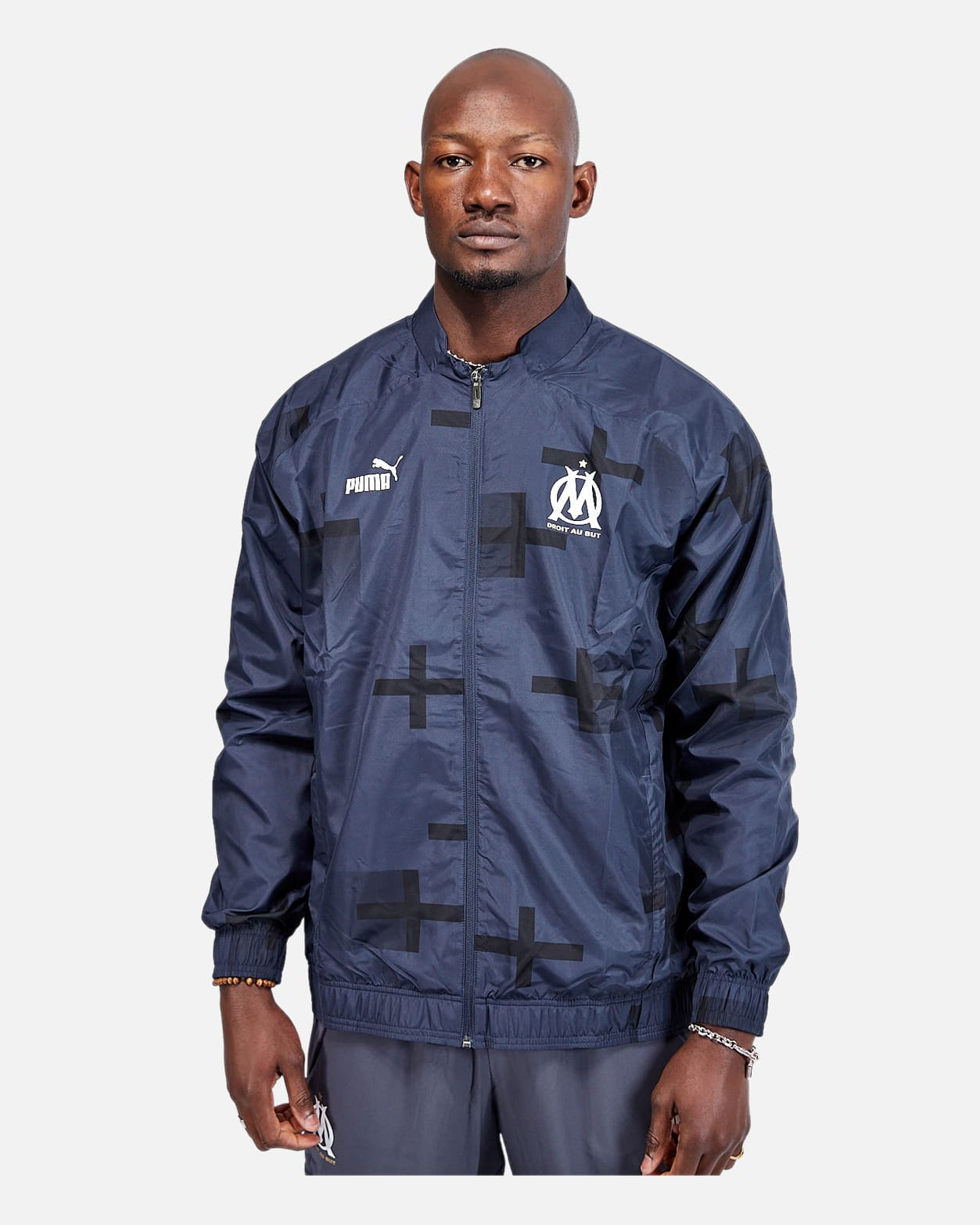 Chaqueta deportiva del Olympique de Marseille (OM) - Azul/Negro/Blanco