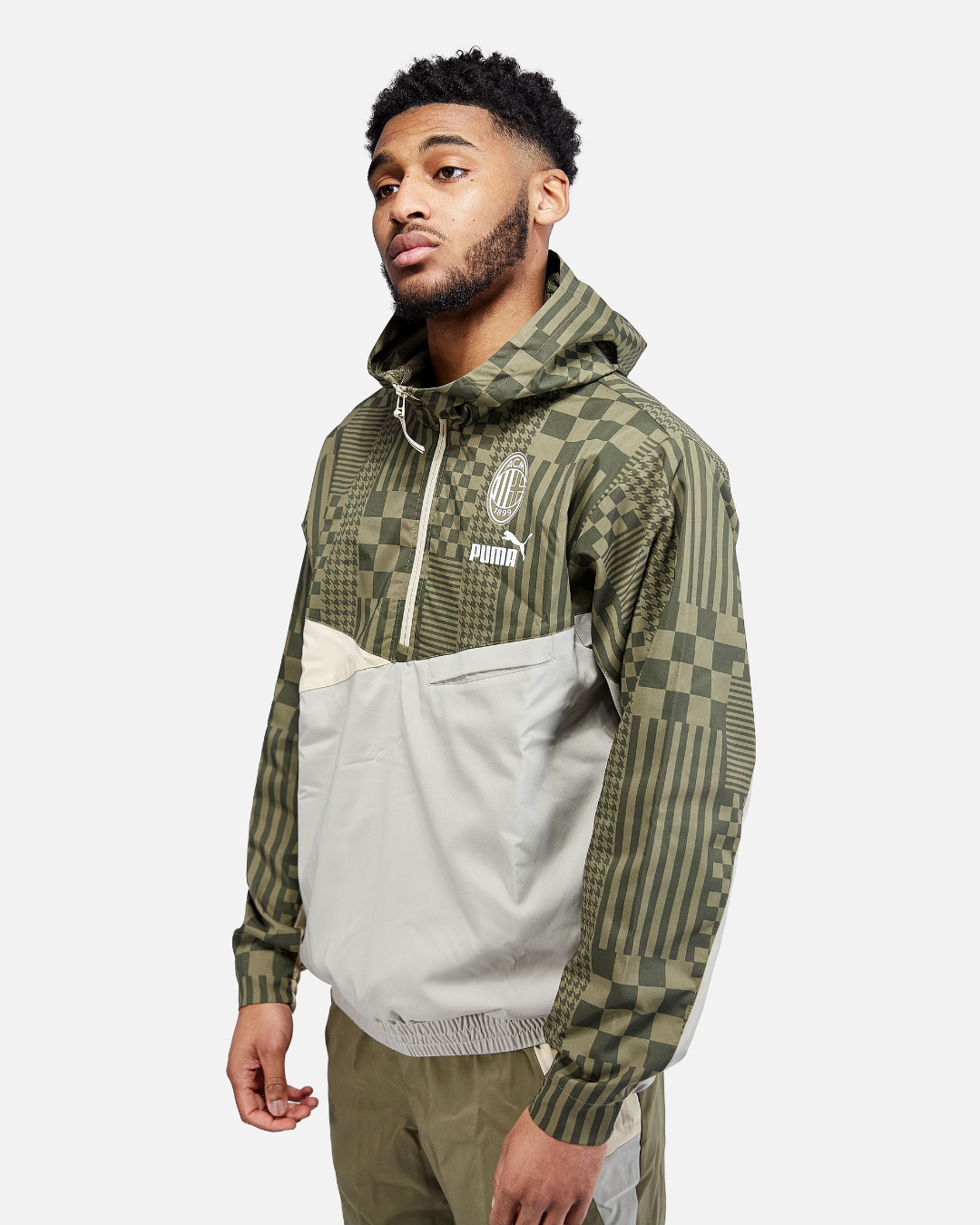 Sudadera con capucha del AC Milan - Caqui/Gris